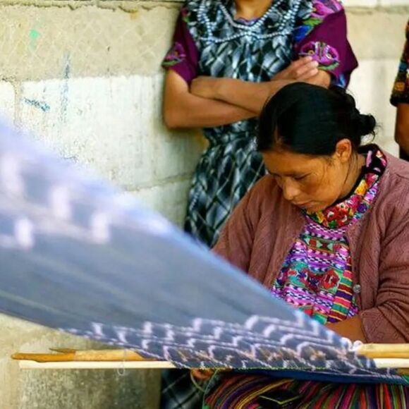 Pixan Light Blue Guatemalan Hand Woven Infinity Scarf - Picture 13 of 16